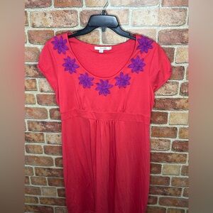Boden pink Dress with Purple Floral Accents size 12